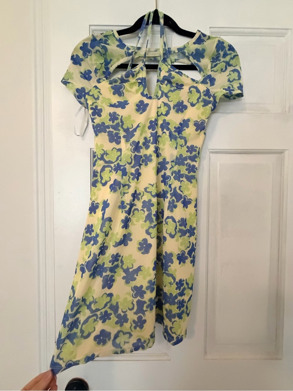 Sabo Skirt Yellow Mini Dress with Blue and Green Floral Print